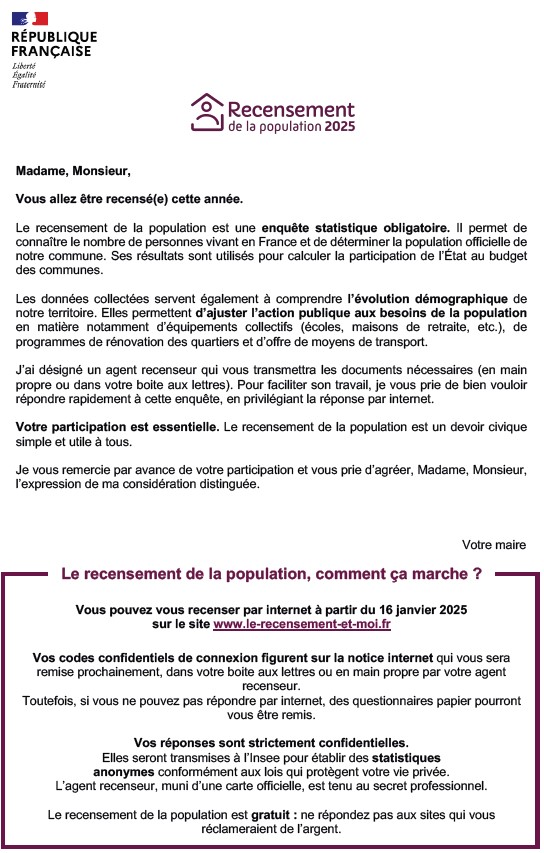 Recensement courrier administrs 25